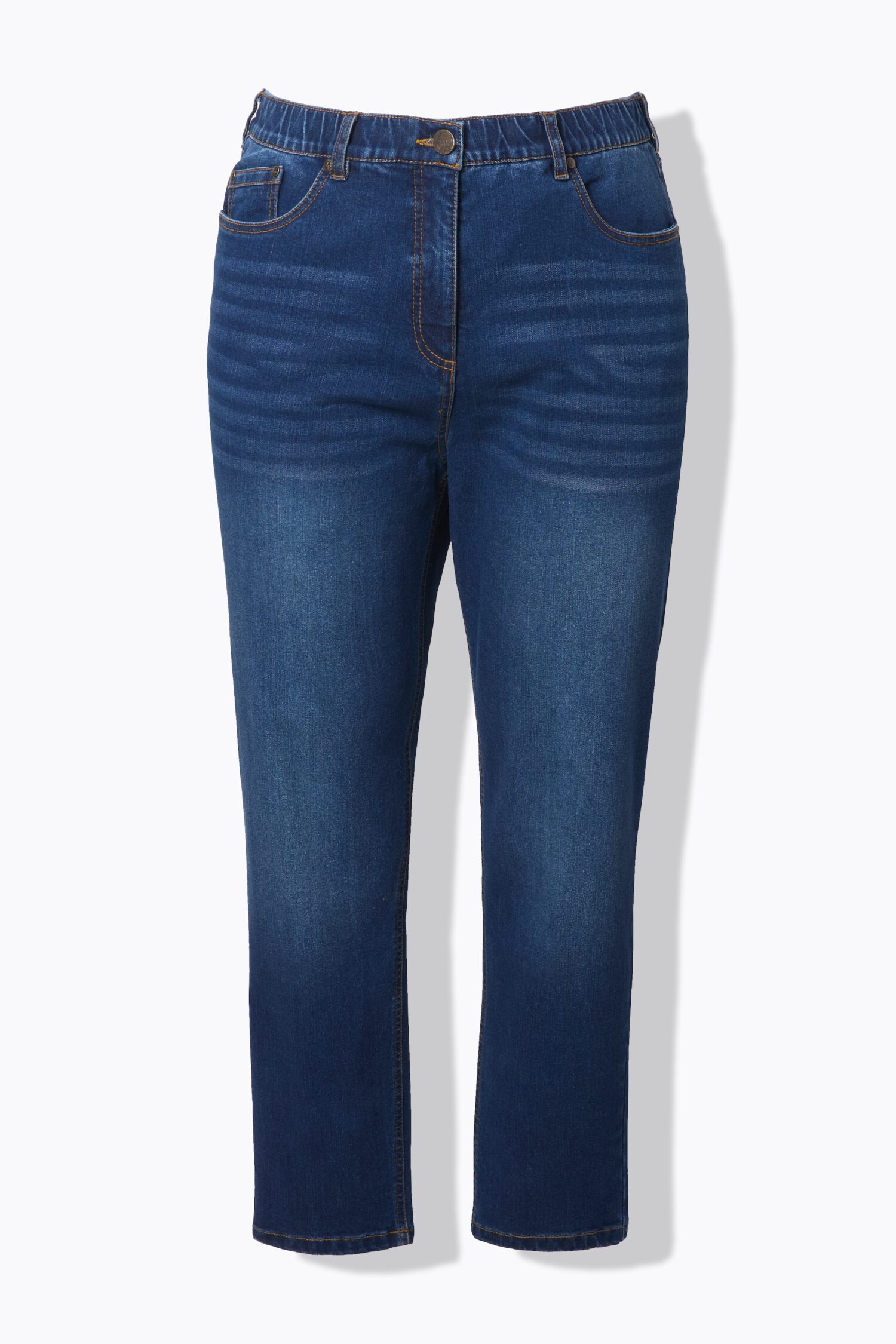 Τζιν παντελόνι mom fit, ελαστικό με 5 τσέπες