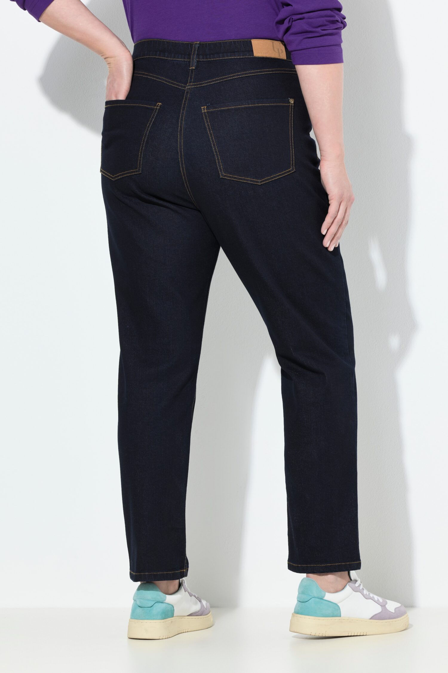Τζιν παντελόνι mom fit, ελαστικό με 5 τσέπες