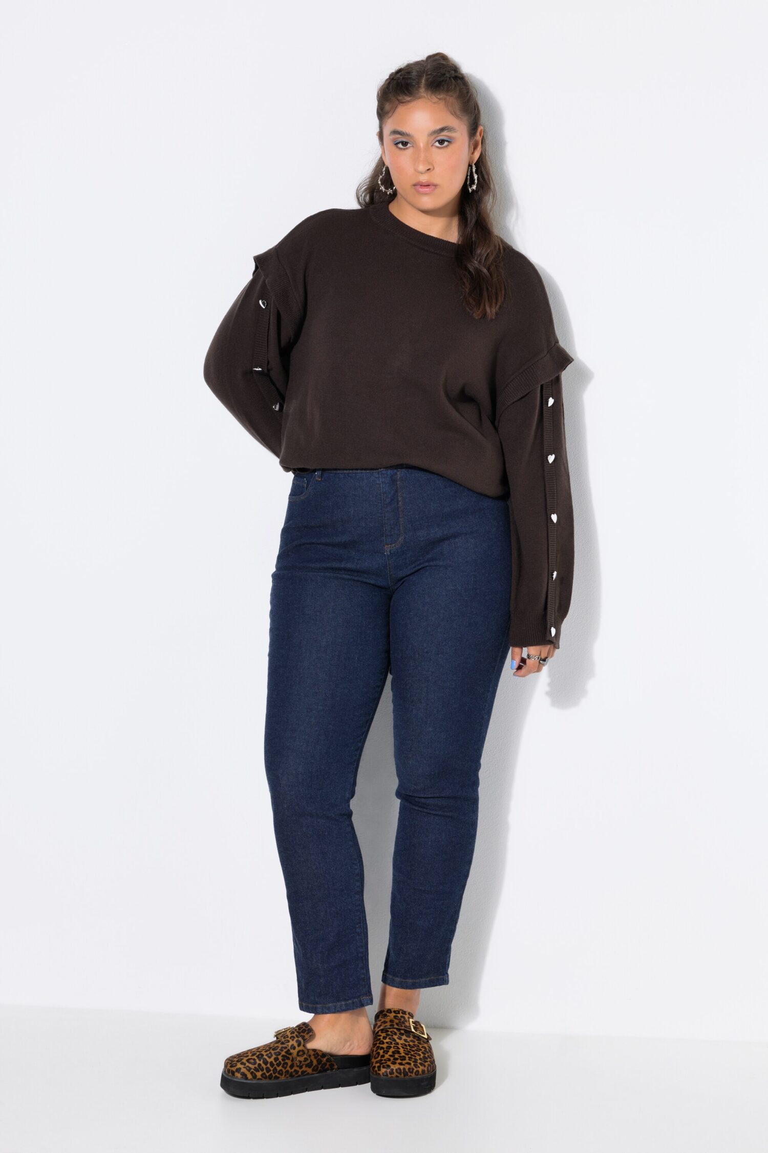 Τζιν παντελόνι mom fit ψηλόμεσο με washed effect