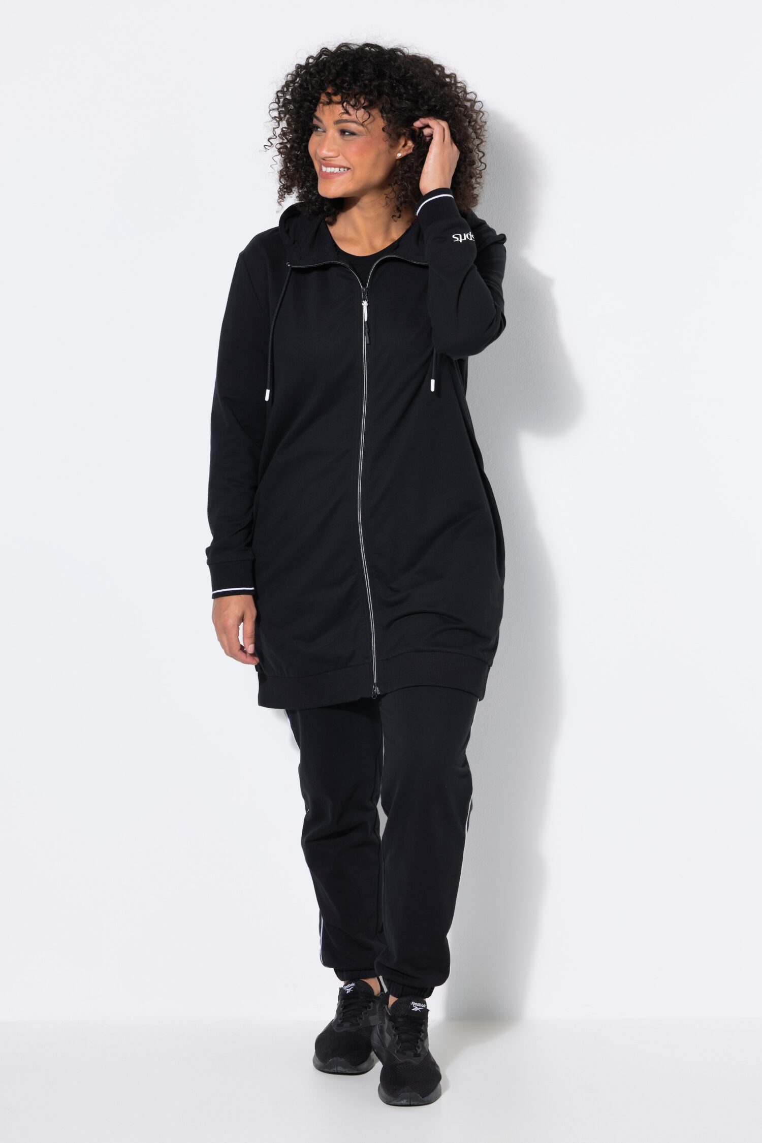Ζακέτα φούτερ oversized με φερμουάρ διπλής κατεύθυνσης