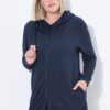Ζακέτα φούτερ oversized με φερμουάρ διπλής κατεύθυνσης