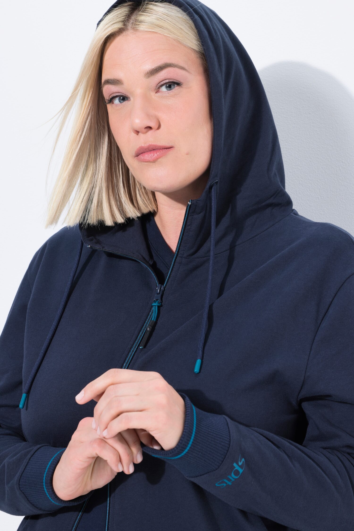 Ζακέτα φούτερ oversized με φερμουάρ διπλής κατεύθυνσης