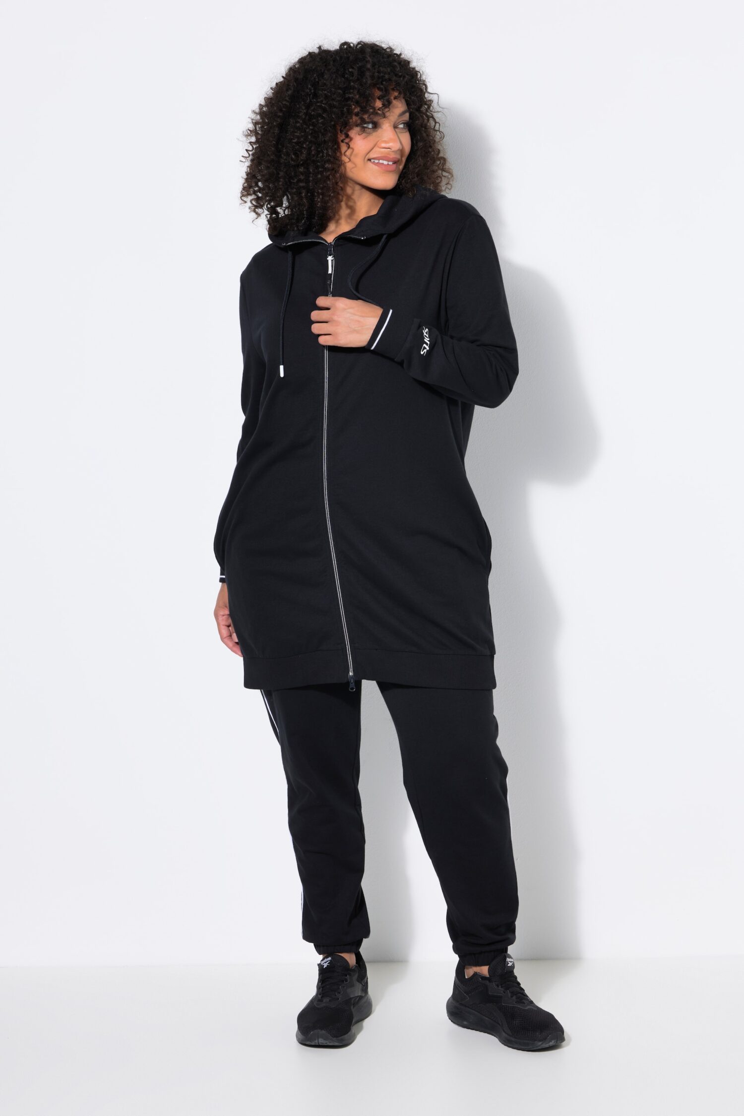 Ζακέτα φούτερ oversized με φερμουάρ διπλής κατεύθυνσης