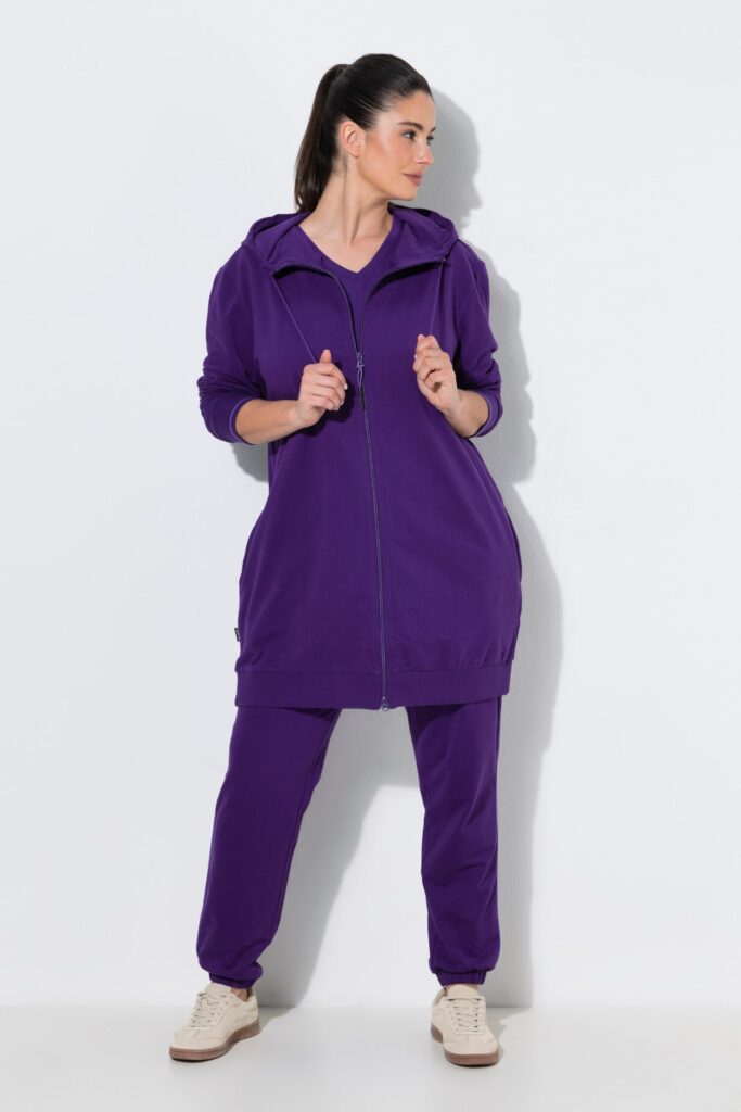 Ζακέτα φούτερ oversized με φερμουάρ διπλής κατεύθυνσης