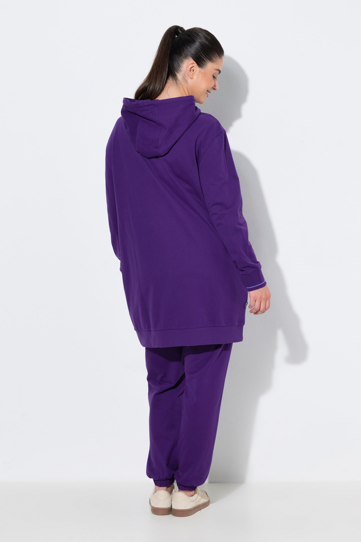 Ζακέτα φούτερ oversized με φερμουάρ διπλής κατεύθυνσης
