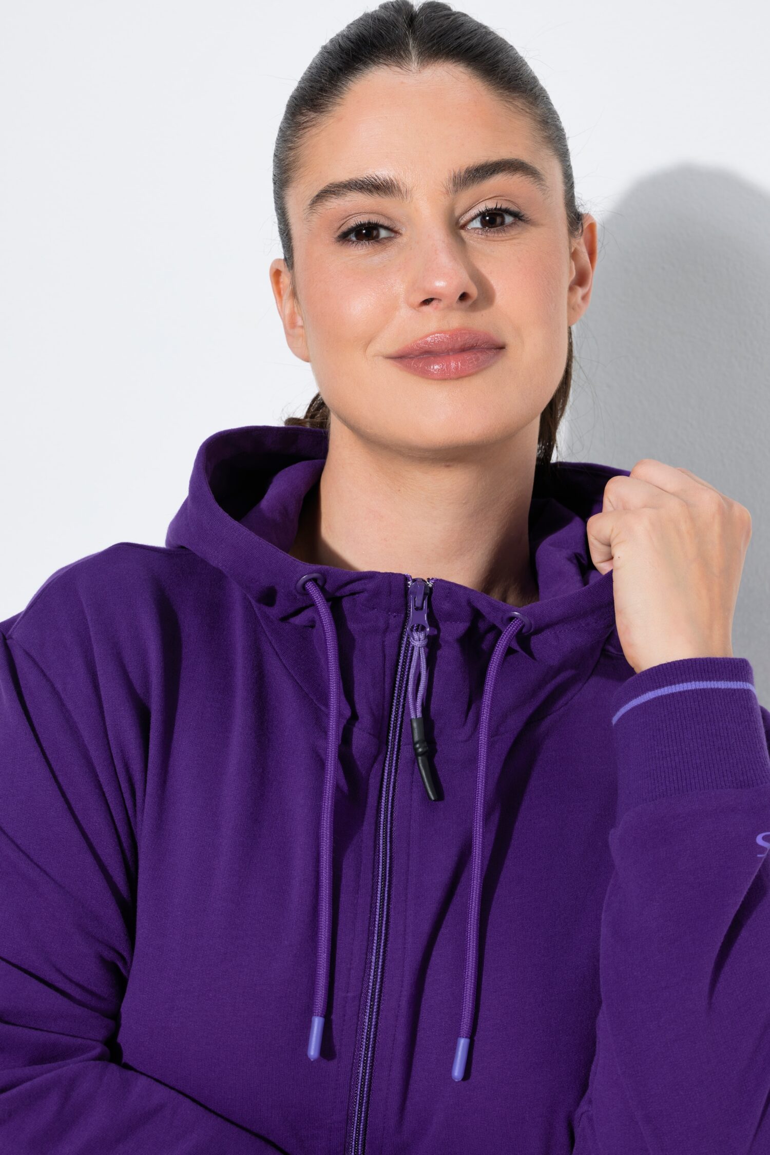 Ζακέτα φούτερ oversized με φερμουάρ διπλής κατεύθυνσης
