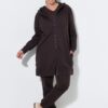 Ζακέτα φούτερ oversized με φερμουάρ διπλής κατεύθυνσης