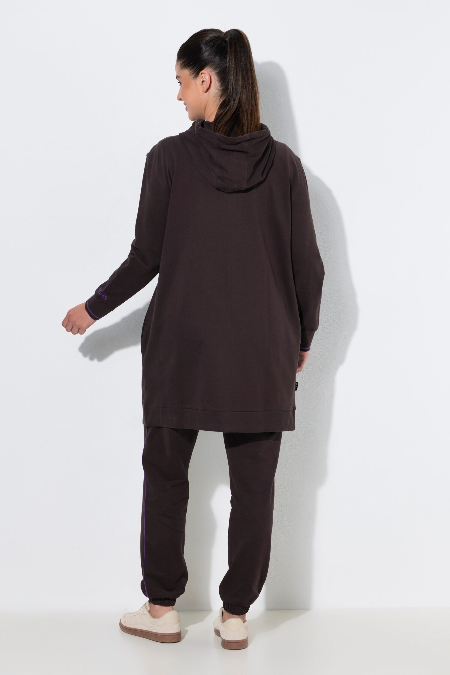 Ζακέτα φούτερ oversized με φερμουάρ διπλής κατεύθυνσης