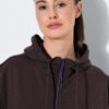 Ζακέτα φούτερ oversized με φερμουάρ διπλής κατεύθυνσης