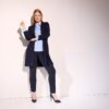 Ζακέτα μακριά, από λεπτή πλέξη με τσέπες στο πλάι