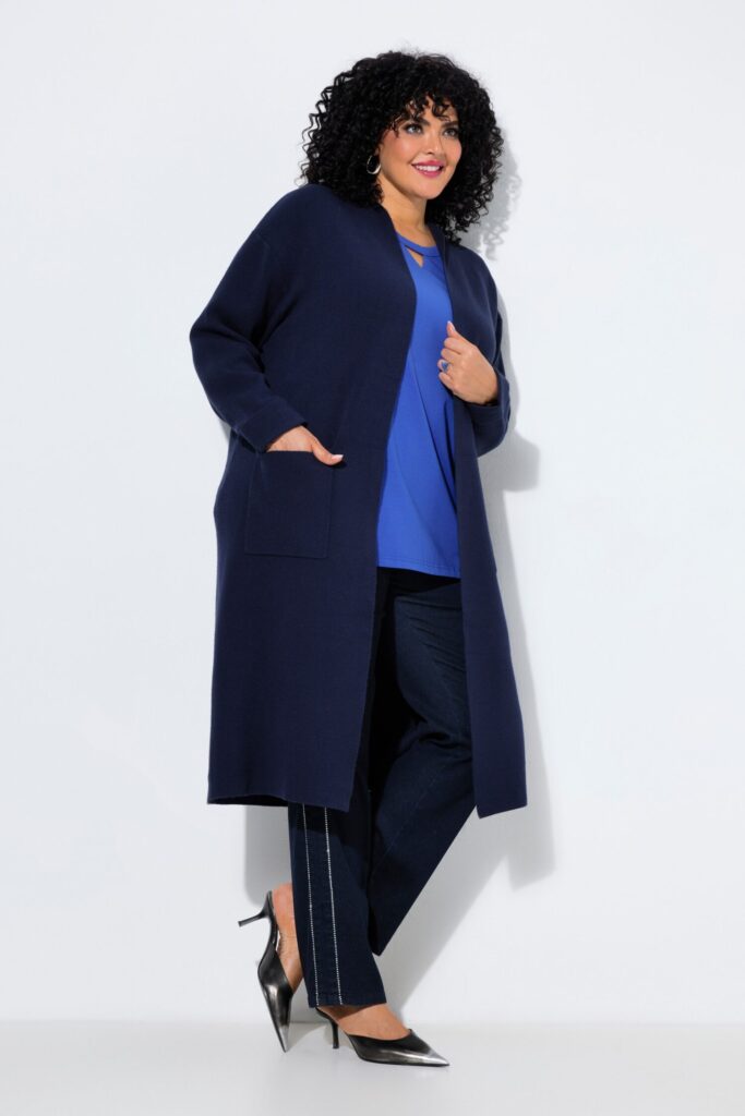Ζακέτα oversized χωρίς κλείσιμο και μακριά μανίκια