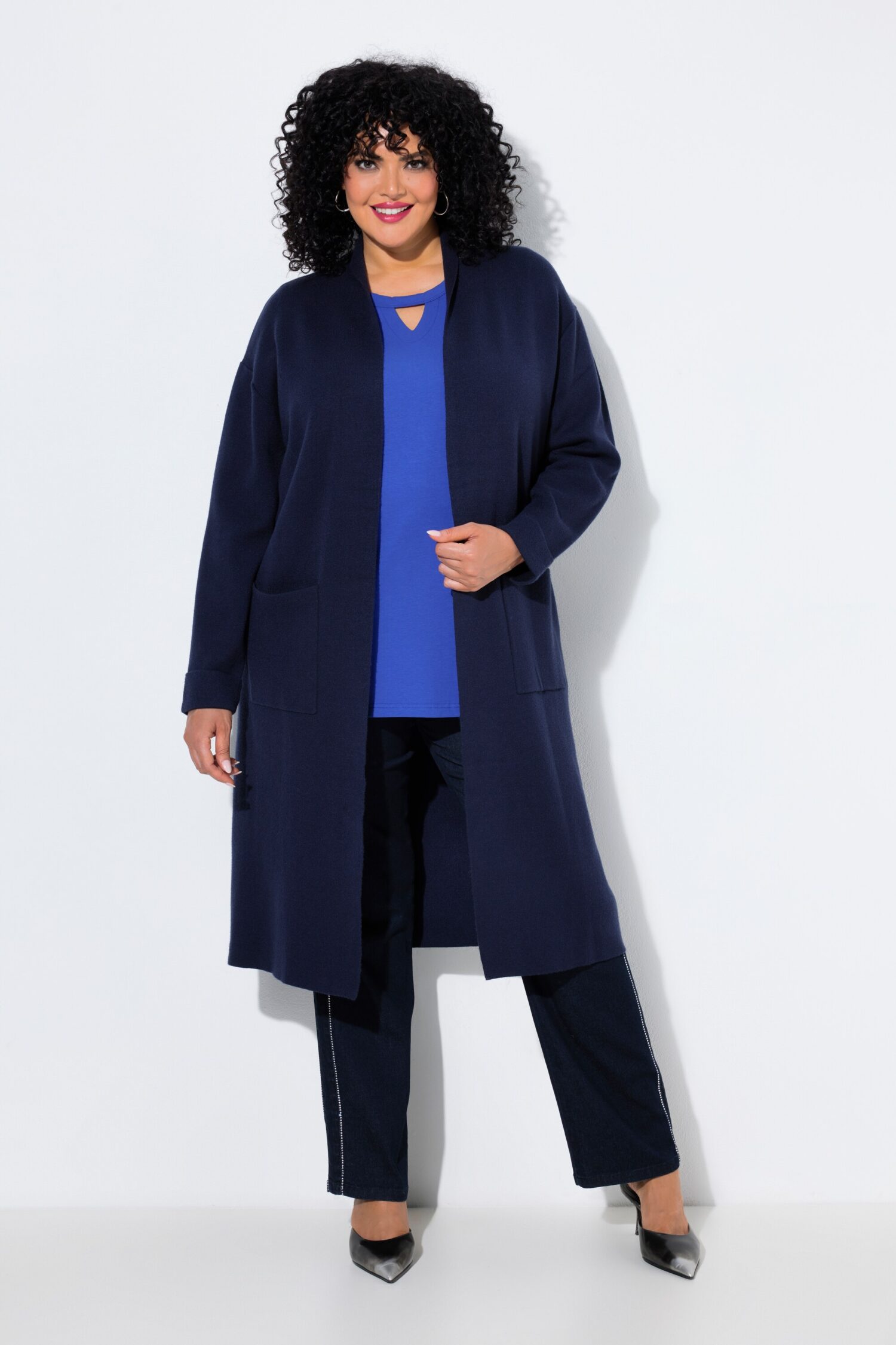 Ζακέτα oversized χωρίς κλείσιμο και μακριά μανίκια