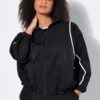 Ζακέτα oversized με όρθιο γιακά και μακριά μανίκια