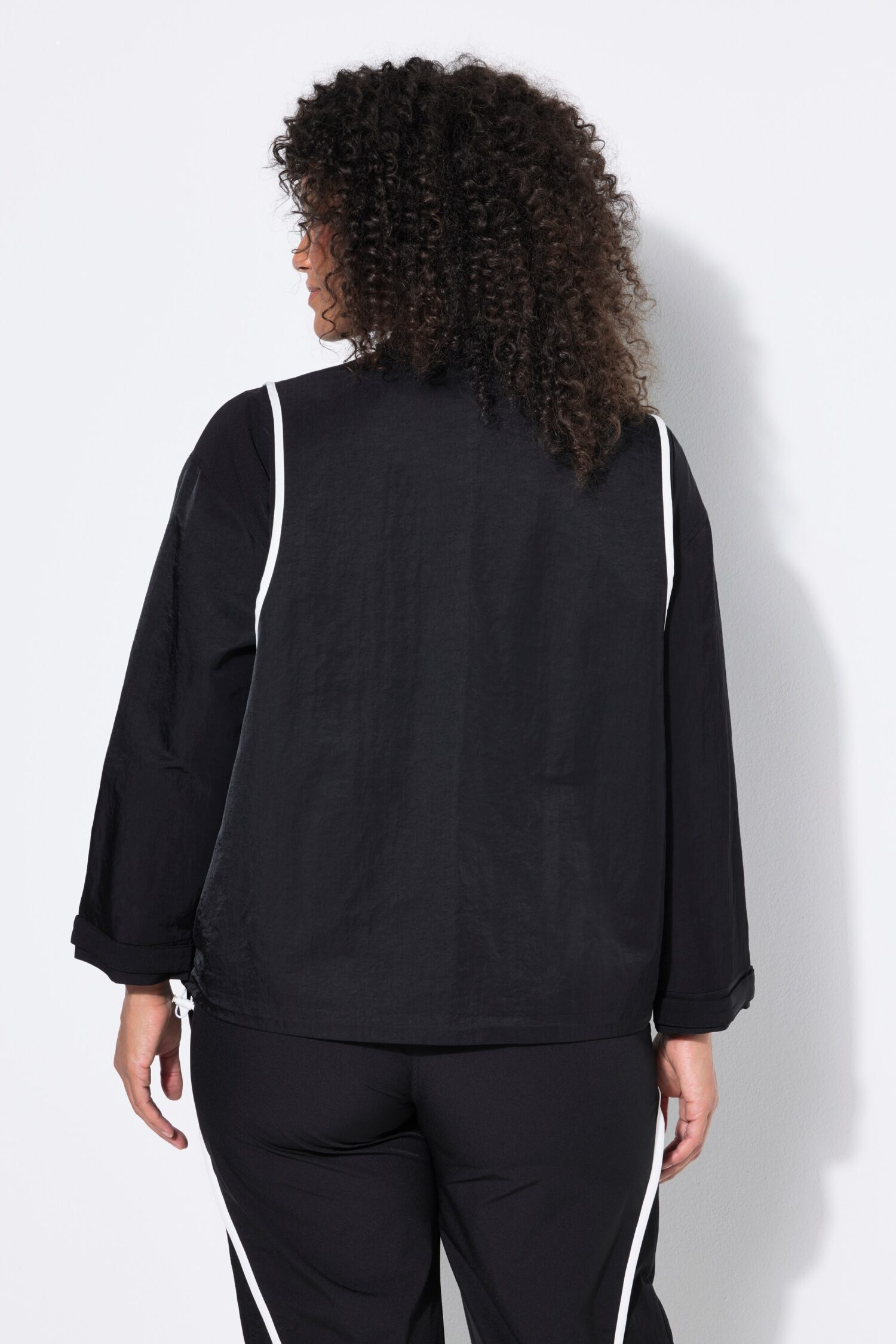 Ζακέτα oversized με όρθιο γιακά και μακριά μανίκια