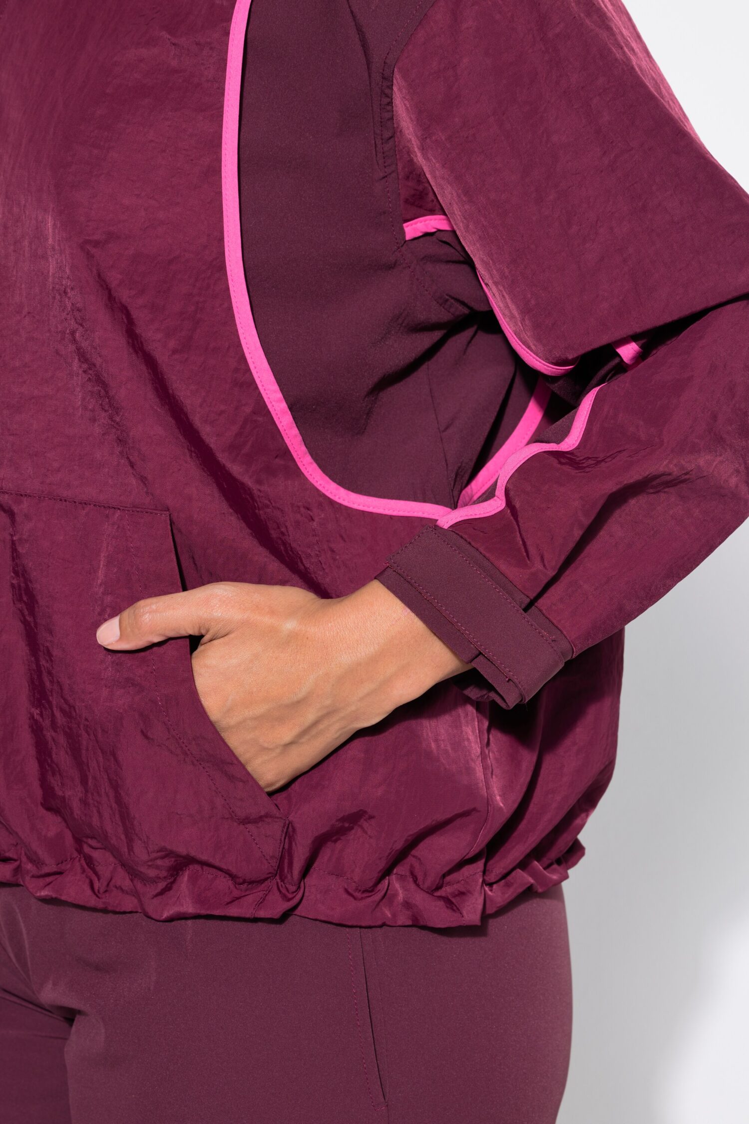 Ζακέτα oversized με όρθιο γιακά και μακριά μανίκια