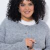 Ζακέτα ριμπ με στρογγυλή λαιμόκοψη και mini παγιέτες