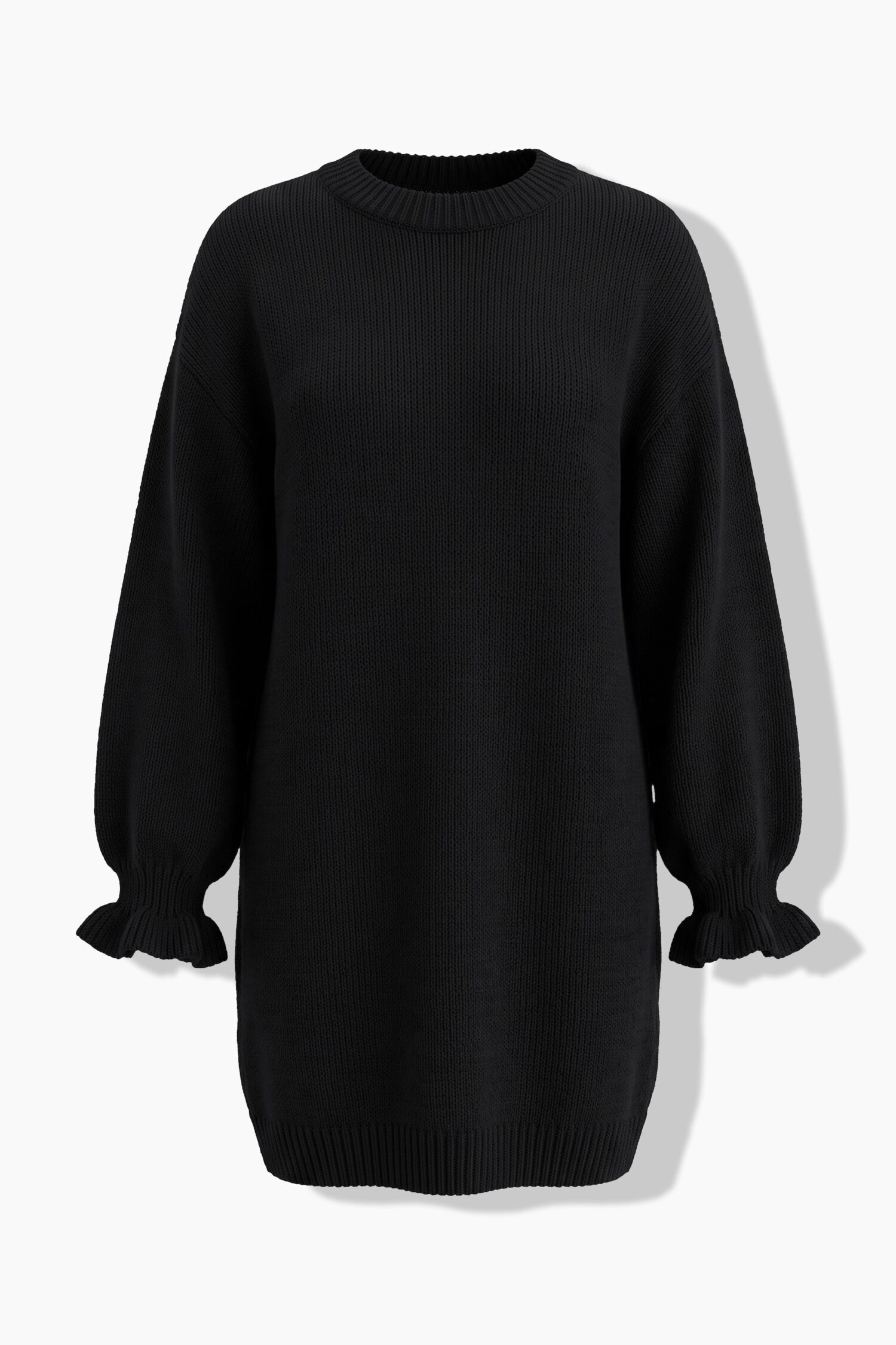 Φόρεμα πλεκτό, oversized με βολάν στα μανίκια
