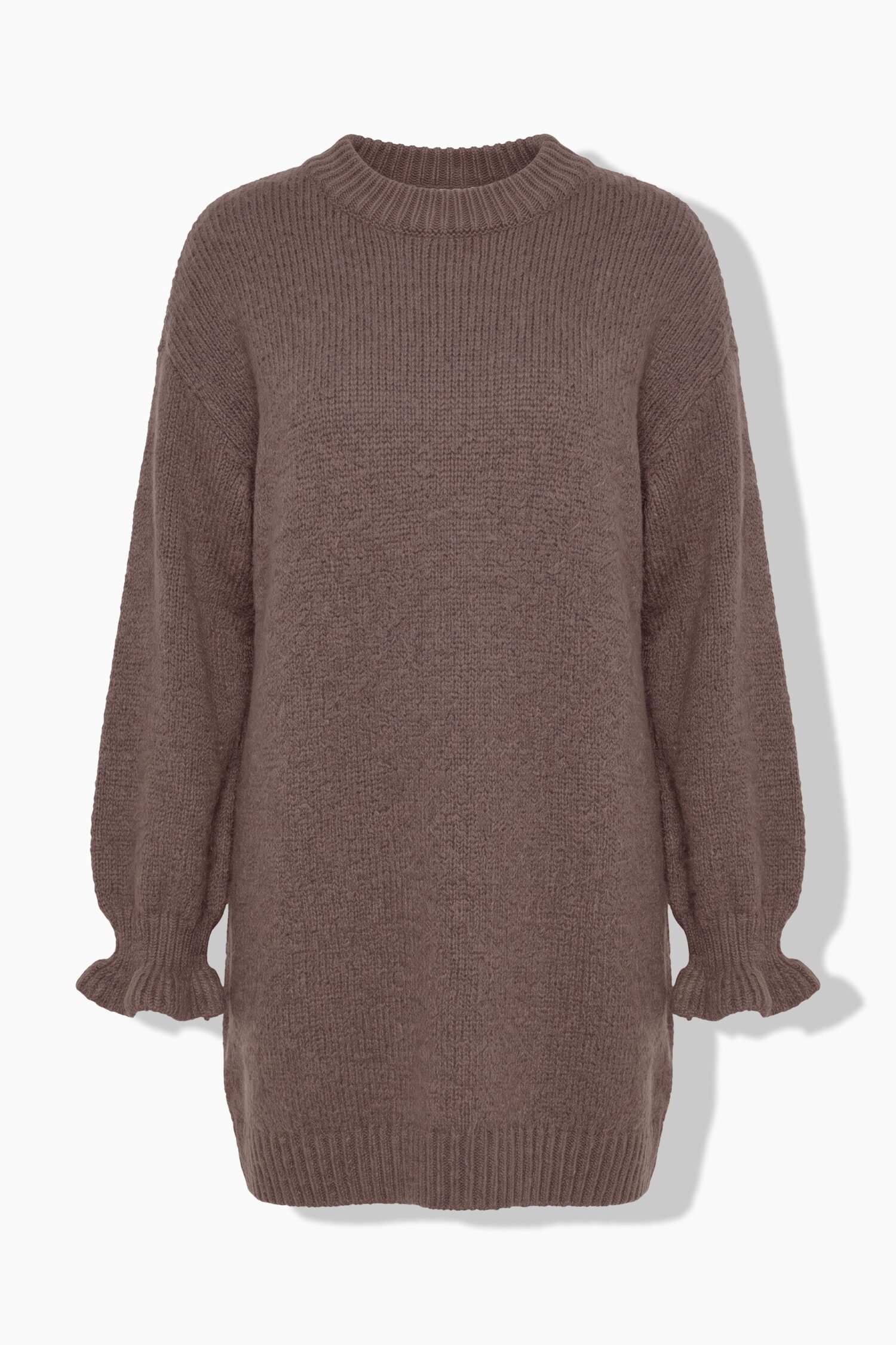 Φόρεμα πλεκτό, oversized με βολάν στα μανίκια
