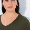 Μπλούζα basic με άνετη εφαρμογή και λαιμόκοψη V