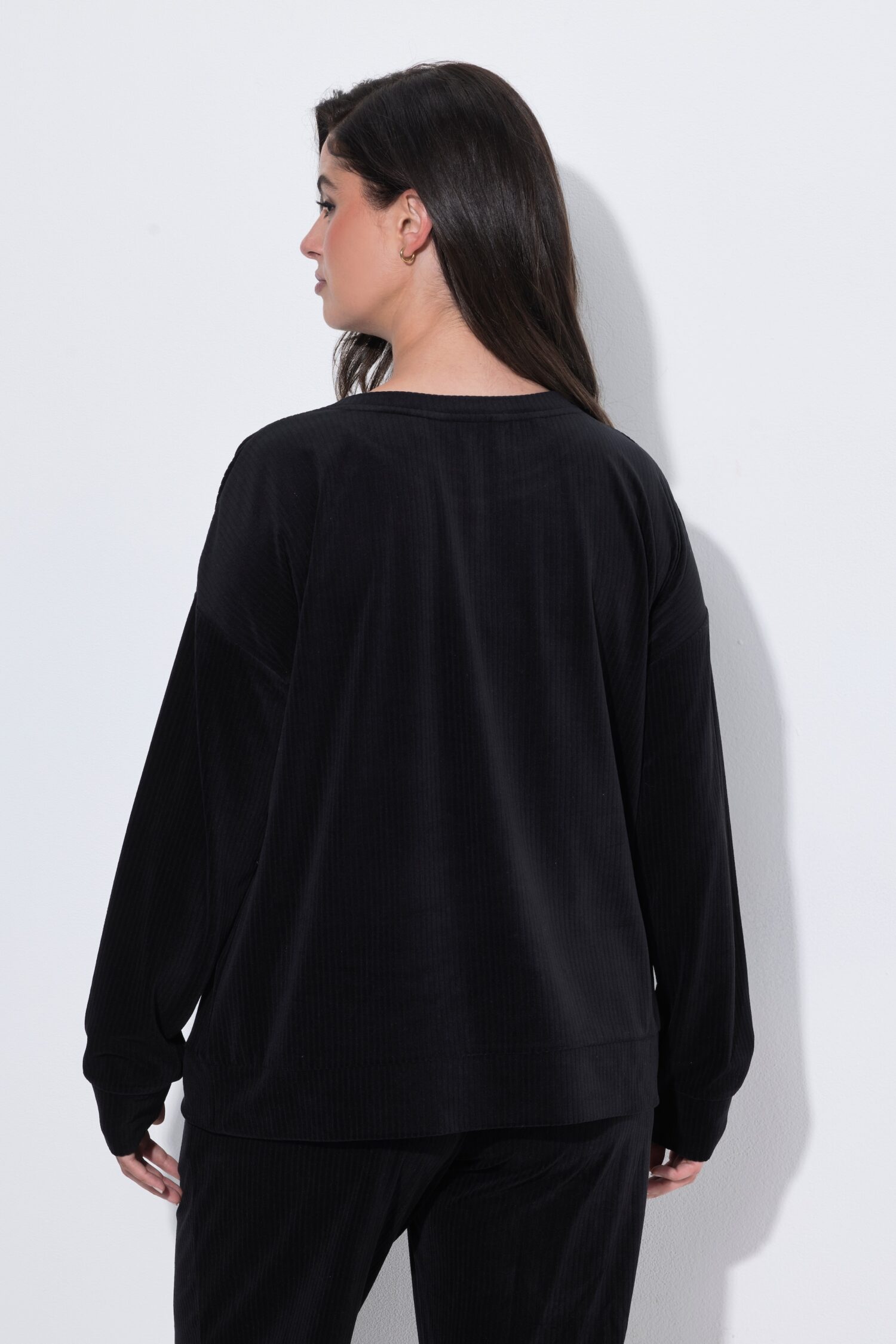 Μπλούζα φούτερ homewear oversized με μακριά μανίκια