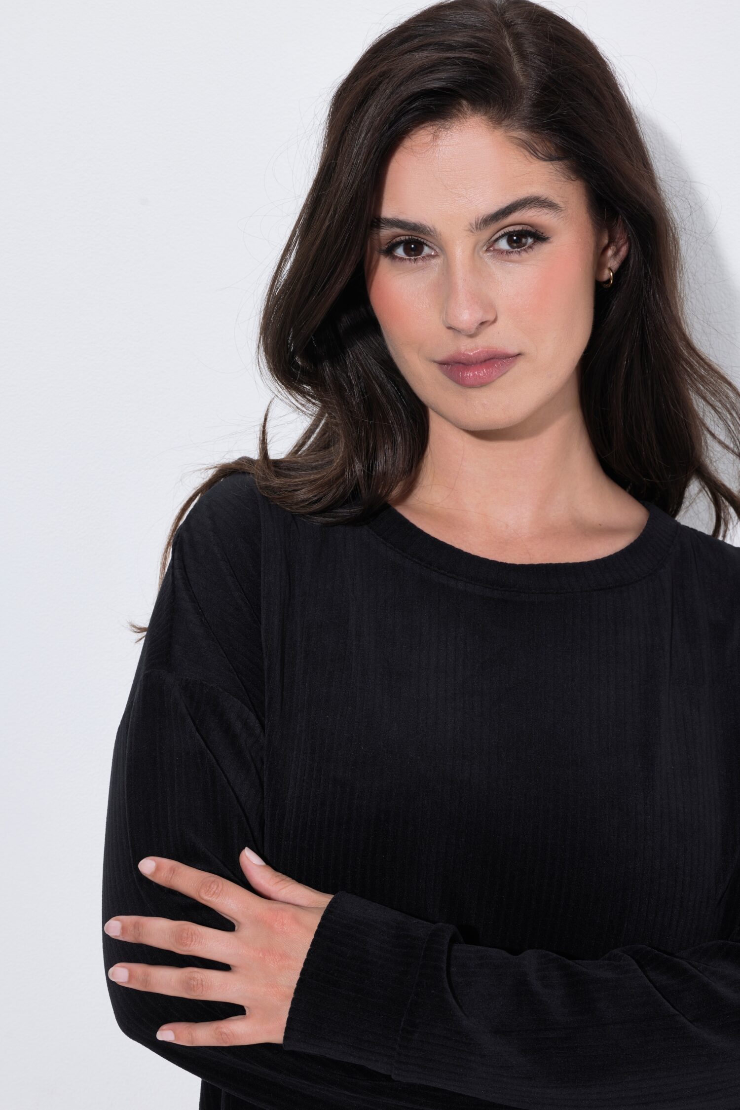 Μπλούζα φούτερ homewear oversized με μακριά μανίκια