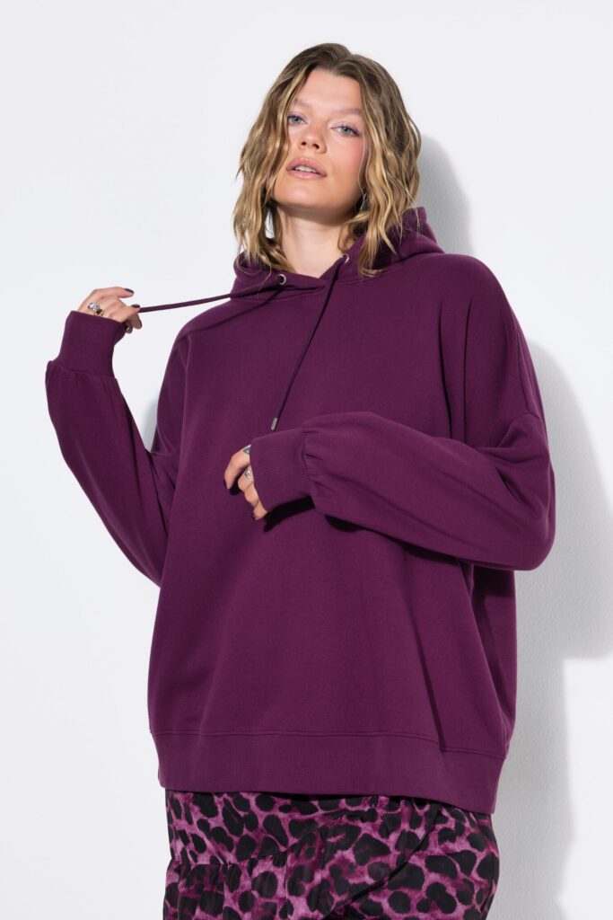Μπλούζα φούτερ σε cropped oversized με κουκούλα