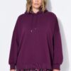 Μπλούζα φούτερ σε cropped oversized με κουκούλα