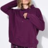 Μπλούζα φούτερ σε cropped oversized με κουκούλα