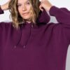 Μπλούζα φούτερ σε cropped oversized με κουκούλα