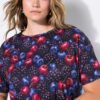 Μπλούζα oversized με berries print