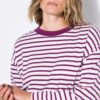 Μπλούζα oversized, ριγέ με χαμηλούς ώμους