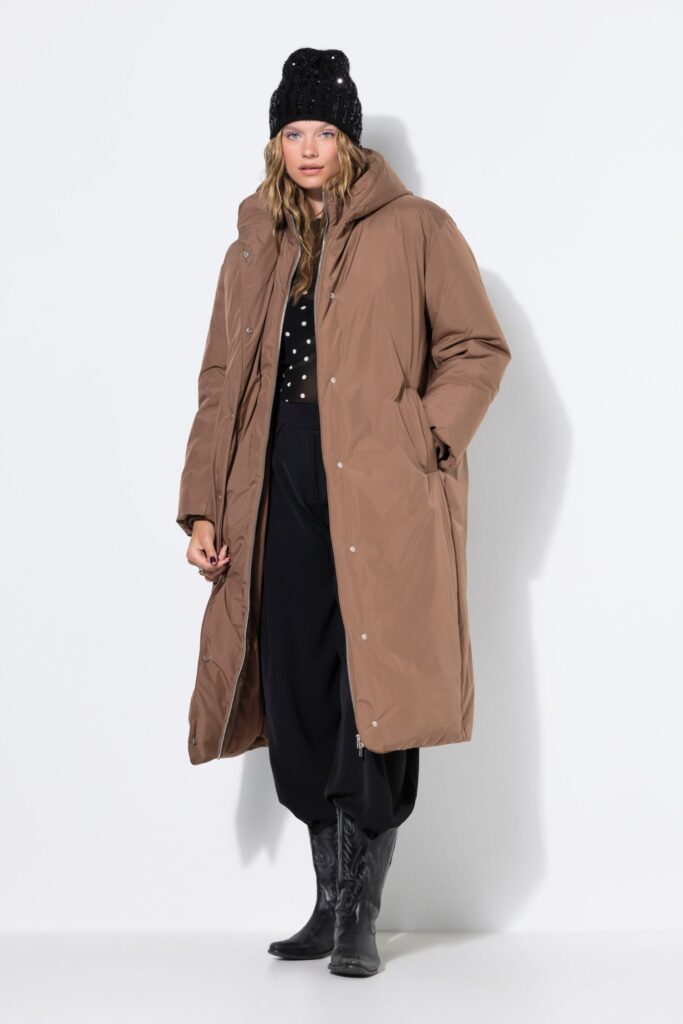 Μπουφάν μακρύ, oversized με φερμουάρ διπλής κατεύθυνσης