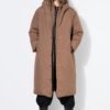 Μπουφάν μακρύ, oversized με φερμουάρ διπλής κατεύθυνσης