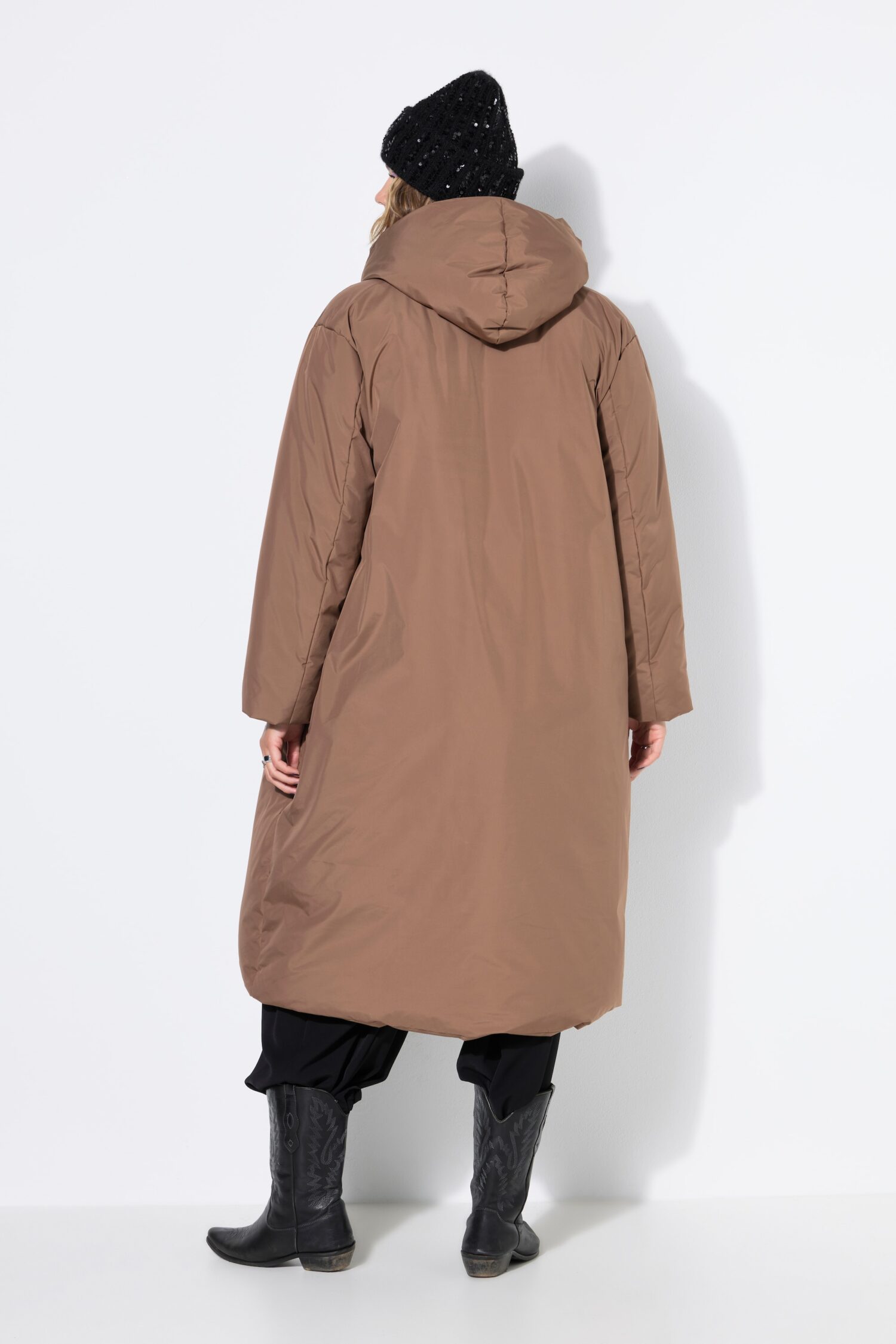 Μπουφάν μακρύ, oversized με φερμουάρ διπλής κατεύθυνσης