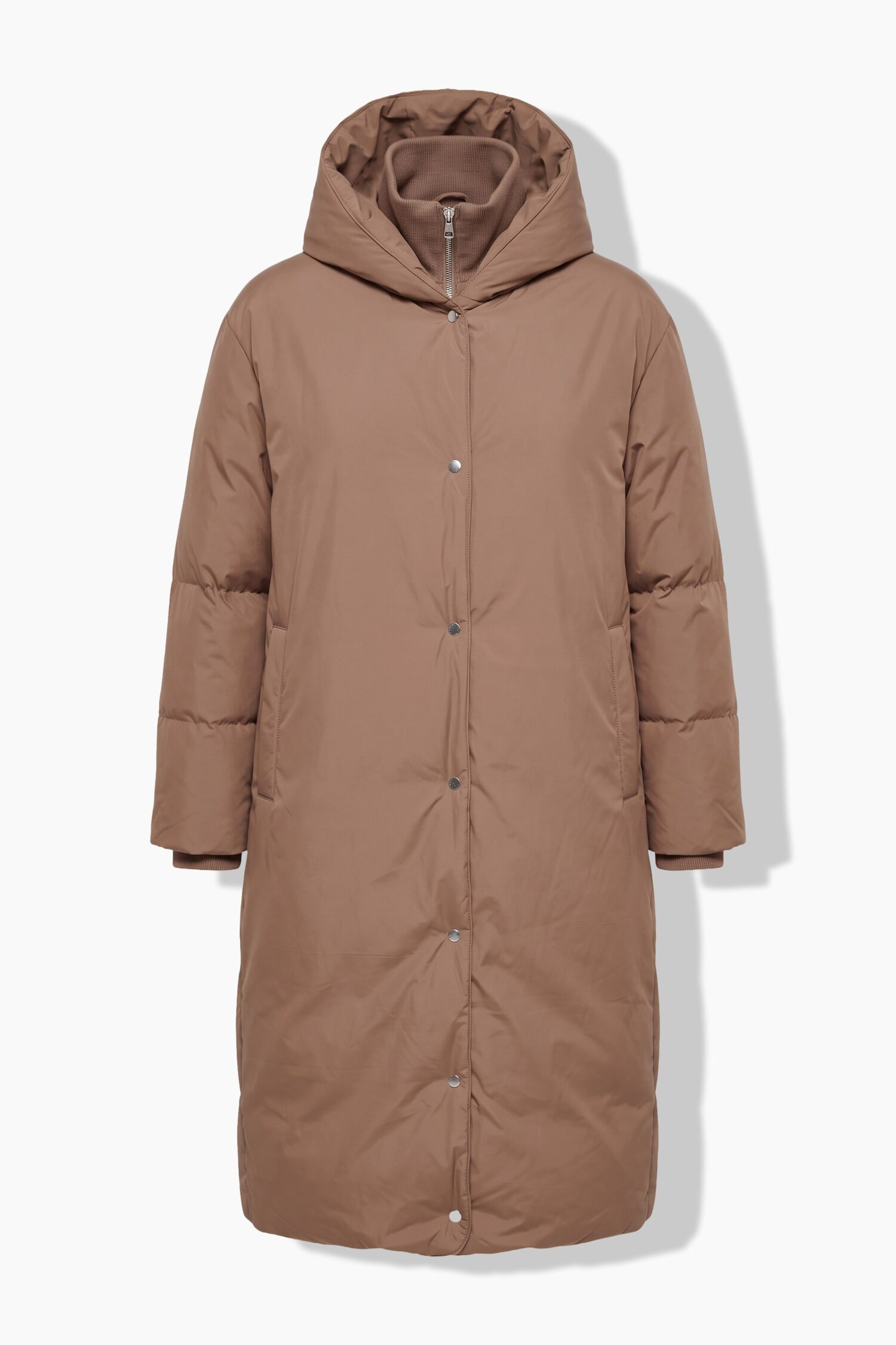 Μπουφάν μακρύ, oversized με φερμουάρ διπλής κατεύθυνσης