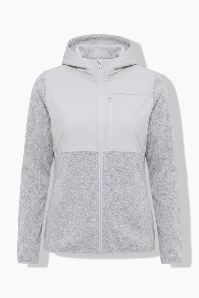 Μπουφάν πλεκτό fleece με αδιάβροχο τελείωμα softshell