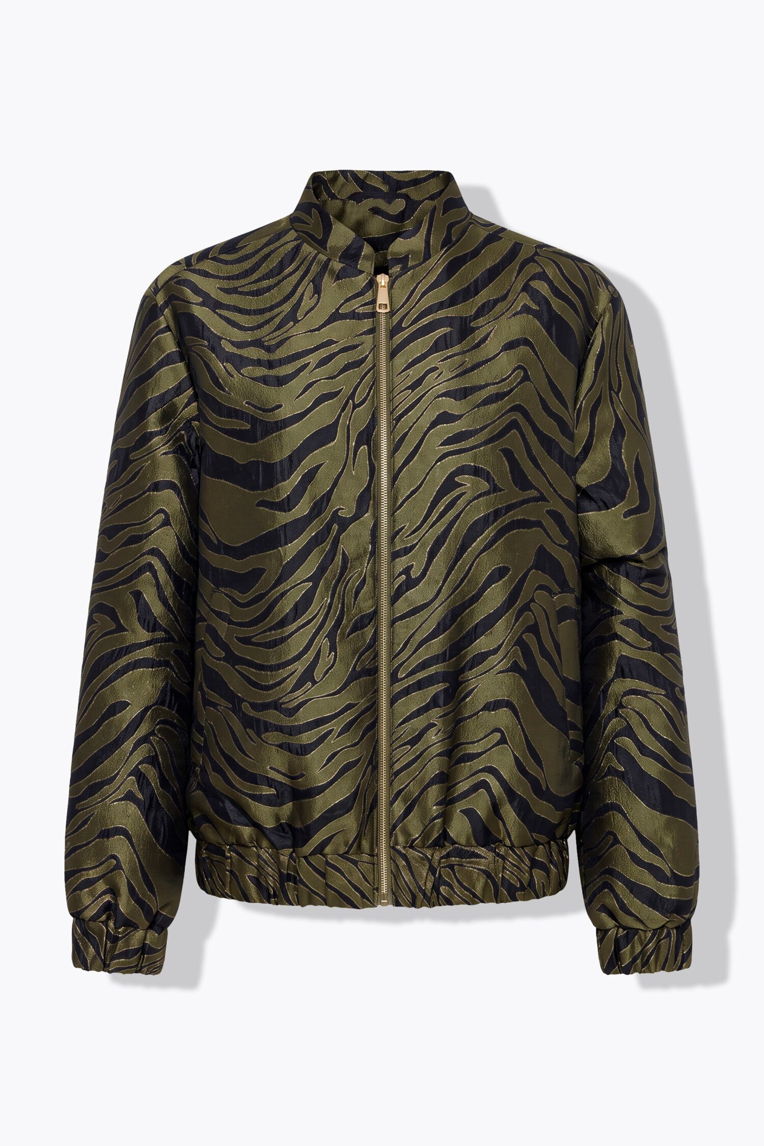 Μπουφάν σε boxy fit με zebra print κι όρθιο γιακά