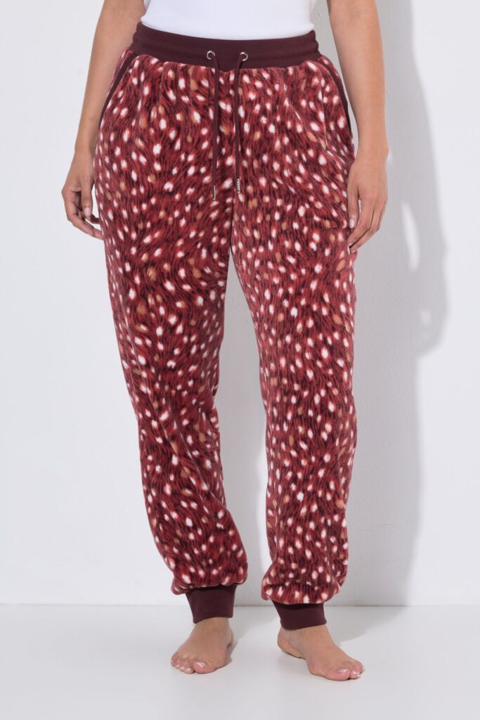 Παντελόνι loungewear με βελούδινη υφή και σχέδιο