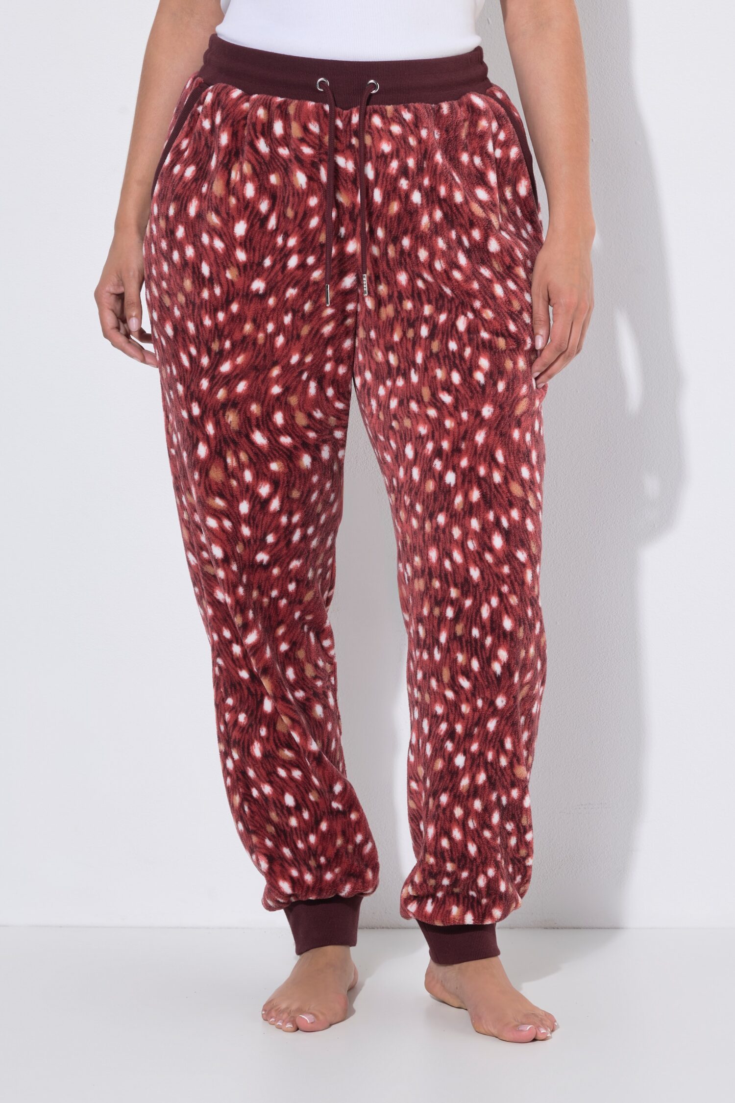 Παντελόνι loungewear με βελούδινη υφή και σχέδιο