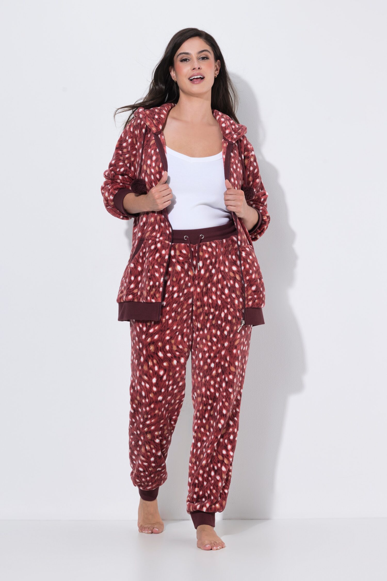 Παντελόνι loungewear με βελούδινη υφή και σχέδιο