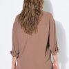 Πουκάμισο oversized, από κρεπ ύφασμα με μακριά μανίκια