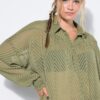 Πουκάμισο oversized, διαφανές με zig zag print