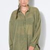 Πουκάμισο oversized, διαφανές με zig zag print