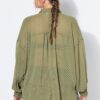 Πουκάμισο oversized, διαφανές με zig zag print