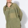 Πουκάμισο oversized, διαφανές με zig zag print