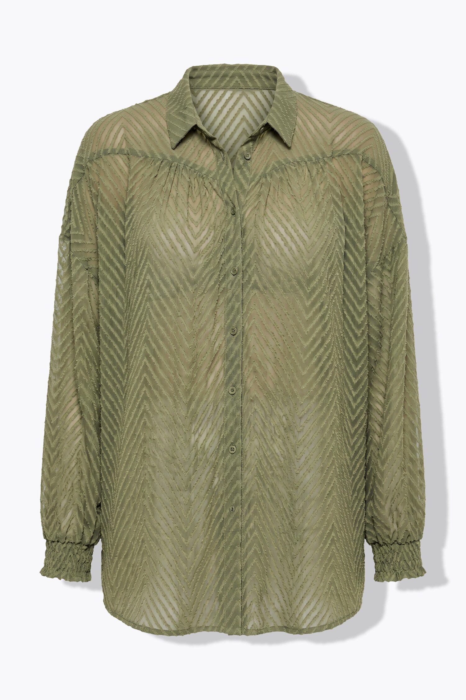 Πουκάμισο oversized, διαφανές με zig zag print