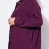 Πουκάμισο oversized με μακριά μανίκια και πλαϊνά σκισίματα