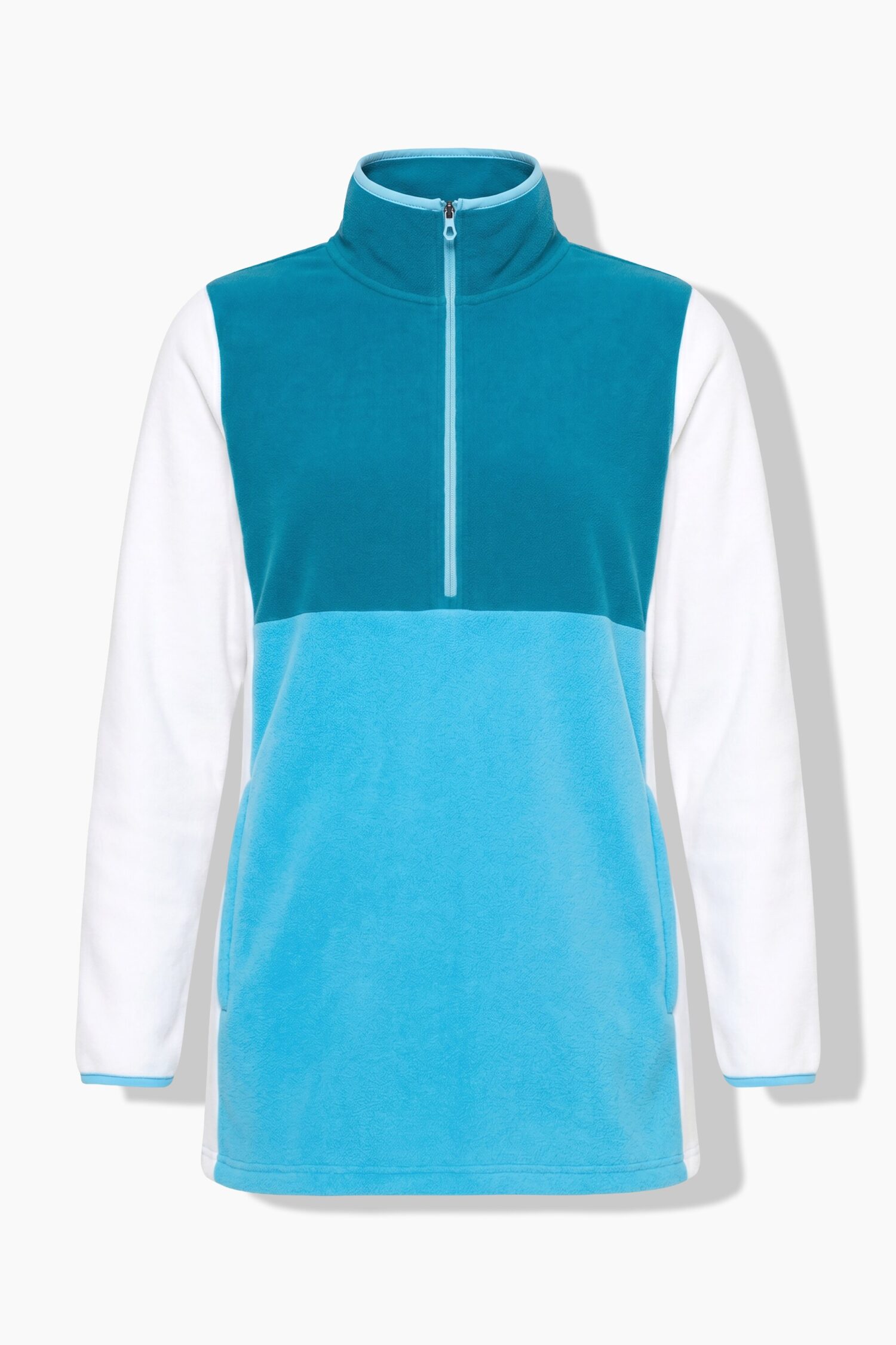 Πουλόβερ fleece με κλασική εφαρμογή και γιακά με φερμουάρ