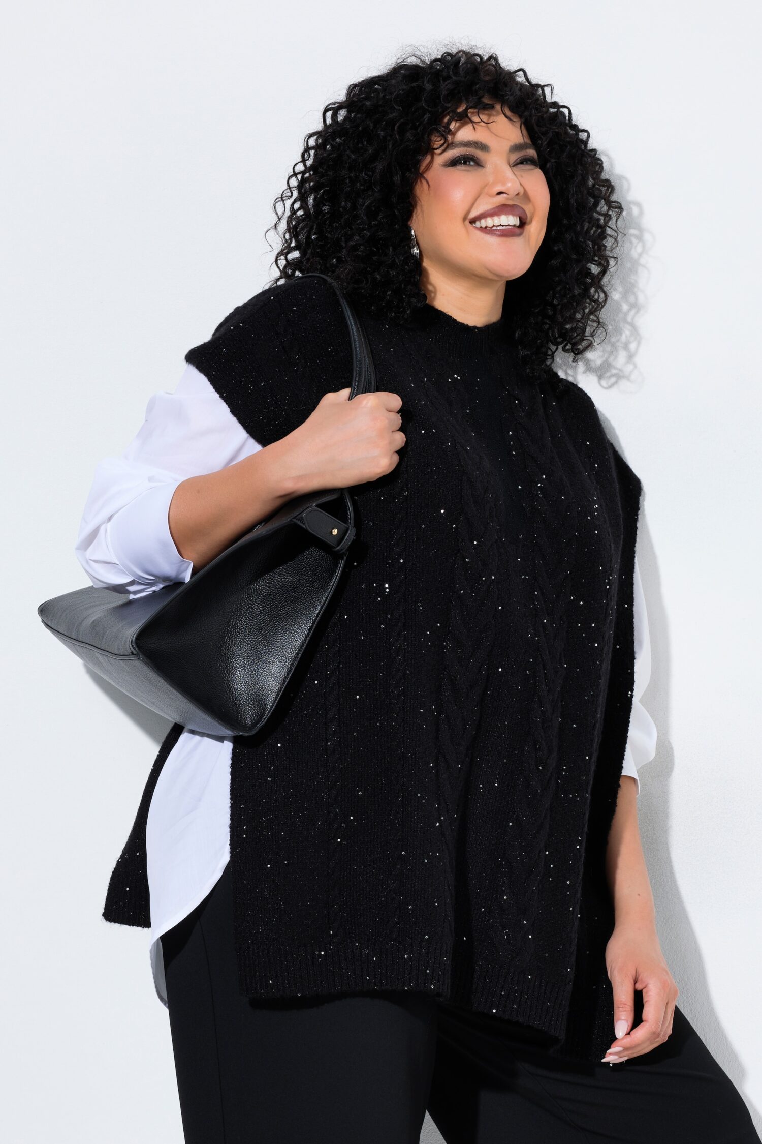 Πουλόβερ oversized με mini παγιέτες