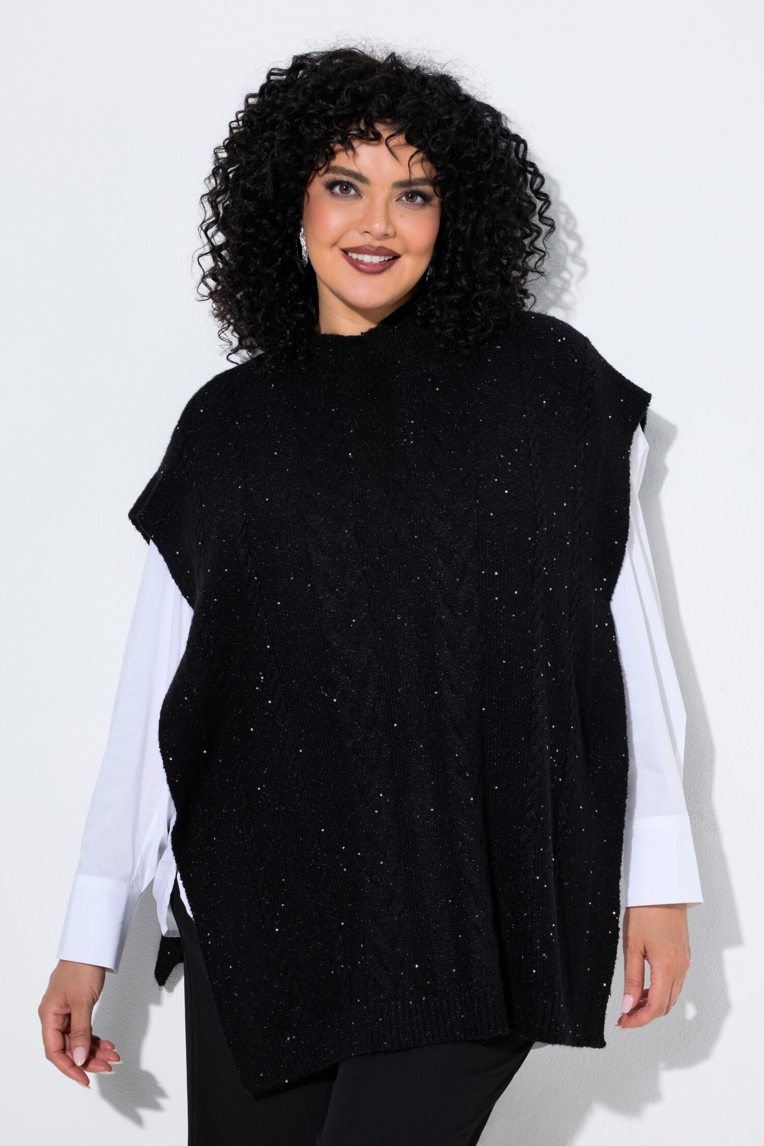 Πουλόβερ oversized με mini παγιέτες